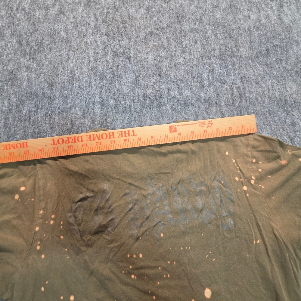 Ed Hardy Love Kills Slowly Rhinestone Bleach Splatter T-Shirt Olive Green M - Picture 13 of 13